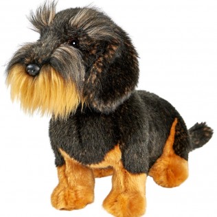 chien teckel en peluche